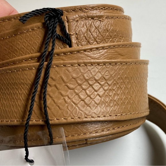 G.I.L.I. Obi Reversible Leather Embossed Wrap Belt Medium/Large Tan main image 6